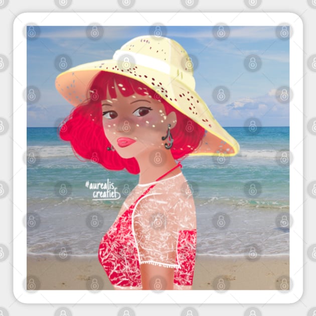 Beach Princess Sticker by Aurealis